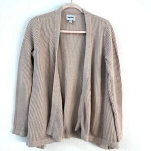 RHYTHM Cotton Open Front Knit Cardigan Sweater Beige Neutral Women Size S